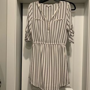 White dress with black stripes